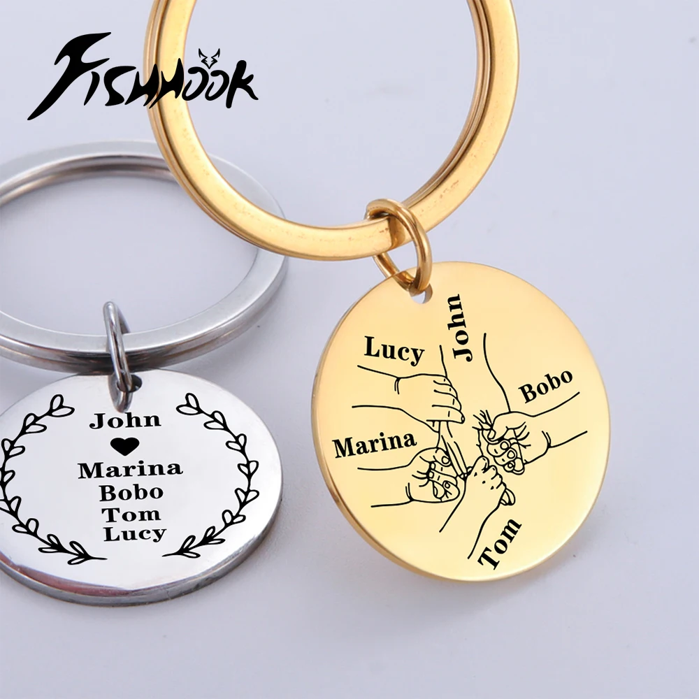 Personalized Keychain Love Family Gift Customized Name Father Mother Day Papa Mom Key Chain Ring For Women Men Dad Kid Child