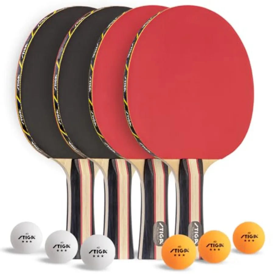 

Performance or Table Tennis USATT Approved Rackets and 3-Star Balls 5-Ply Blade and Flared Handle Perfect for Skill Development
