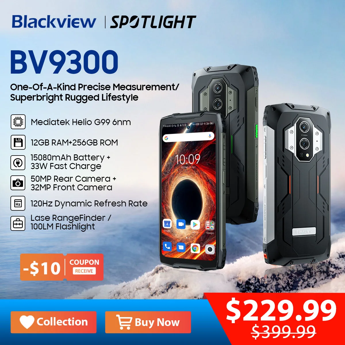 

[New] Blackview BV9300 G99 Rugged Smartphone 21GB 256GB 6.7" 120Hz 15080mAh Laser Measuring Mobile Phone Global Cellphone