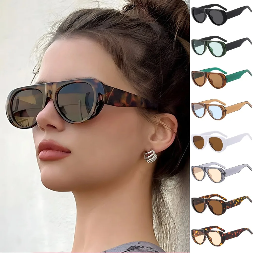 

Trend Lightweight Large Frame Sunglasses Vintage Fashion Wide Legs Sun Glasses Leopard Print Punk UV400 Eyewear Travel