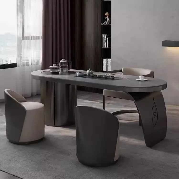 2026 new office modern simple balcony desk tea table kettle integrated