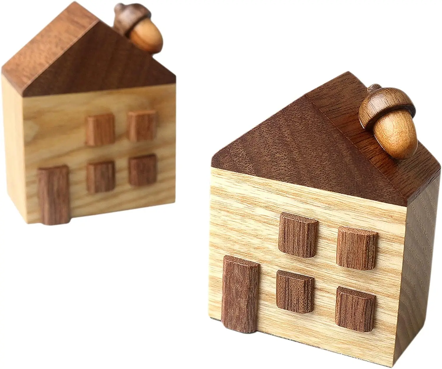 SOFTALK solid wood house shaped mini music box for children's birthday, Christmas, and Valentine's Day gifts