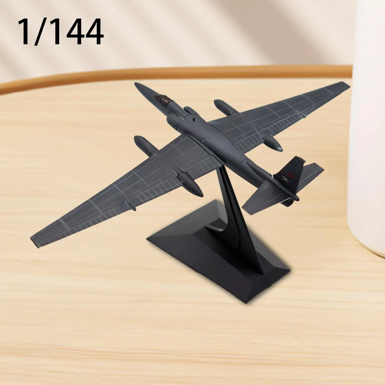 1/144 U2 Aircraft Model Simulated Gift Tabletop Decor with Stand Model Airplanes for Bookshelf Countertop Living Room Bar Adults