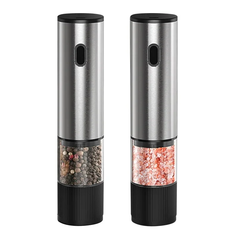 USB Rechargeable Electric Salt & Pepper Grinder, Automatic Mill with Adjustable Coarseness for Home Kitchen