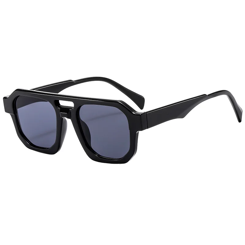 

CAORENZIWO New Fashionable UV400 Retro Double Beam Square Simple Full Frame Men's and Women's Sunscreen Sunglasses