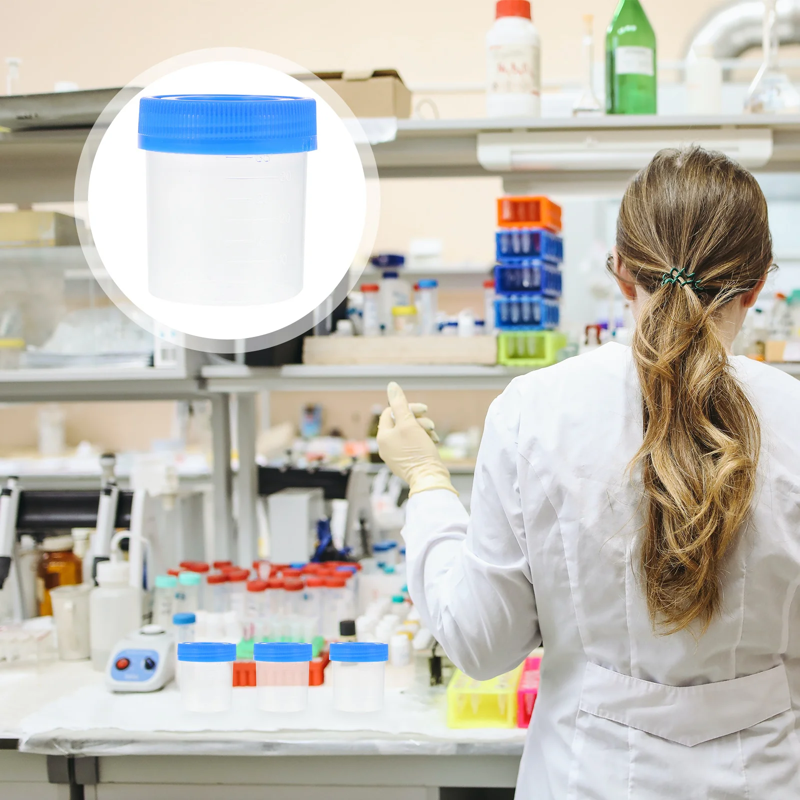 

25pcs Urine Specimen Cups With Lids 40Ml Fecal Urine Container Leak-Proof Medical Sample Cup For Clinic Lab Testing Disposable