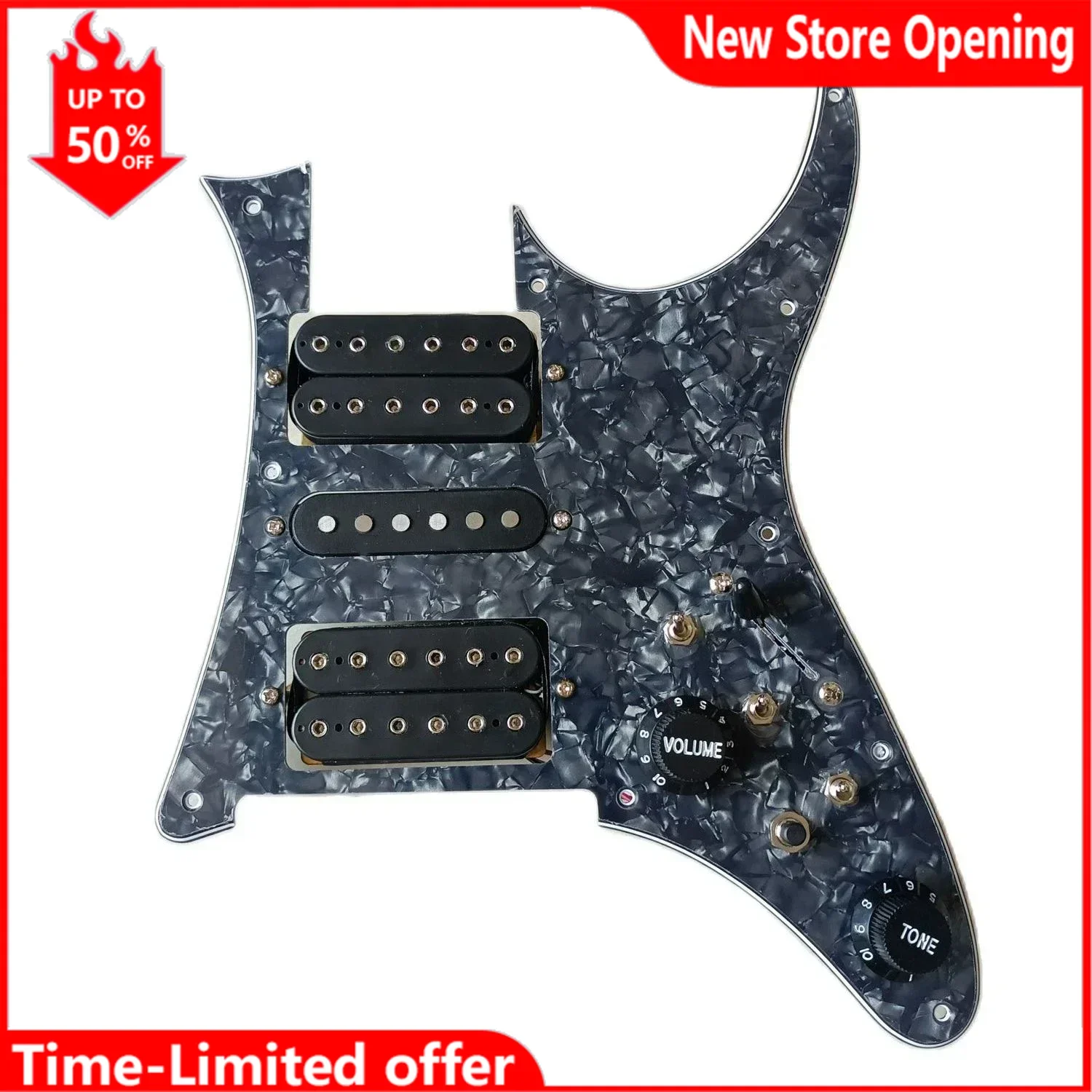 

Prewired Loaded RG Pickguard With HSH Humbucker Pickups Set Coil Splitting Switch For RG Electric Guitar