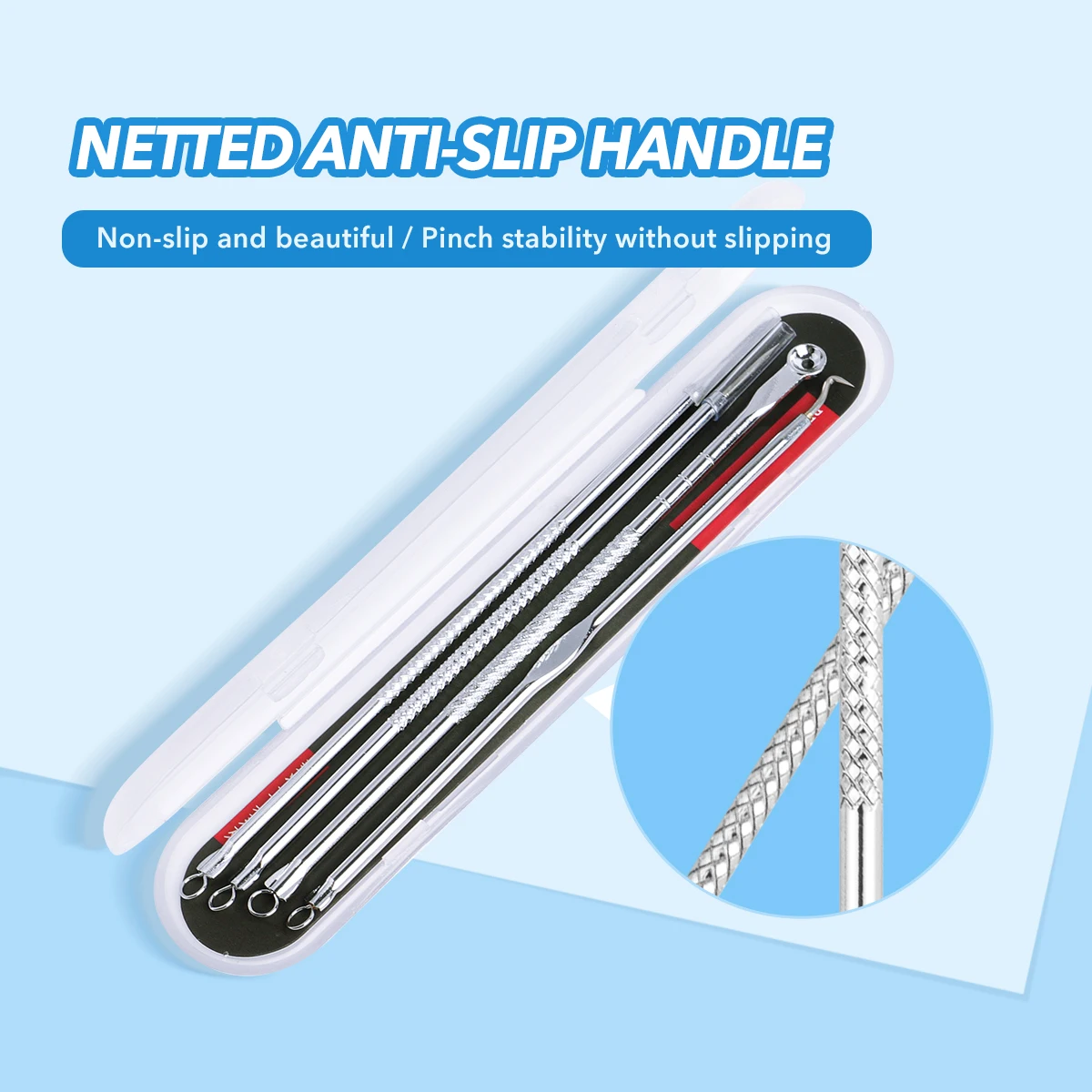 IMAGIC 4 unid/set de agujas de eliminación de espinillas y acné de acero inoxidable, limpiador de poros y manchas negras, limpiador de belleza, herramienta de cuidado de la piel facial