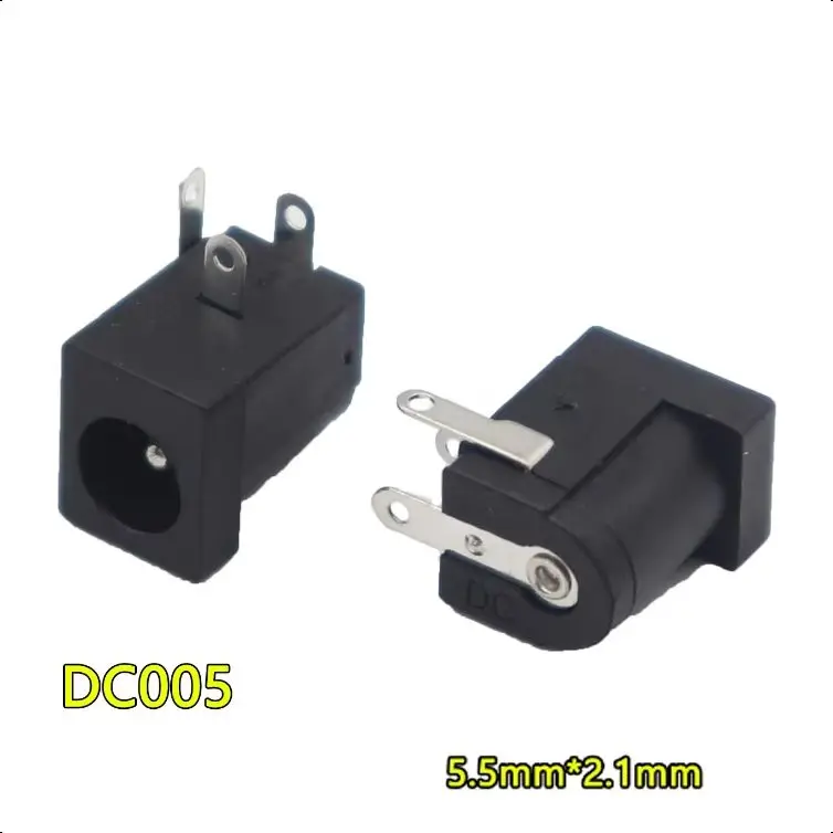 【30-10PCS】DC-005 Black 5.5x2.1mm DC Power Jack Socket DC Connectors Supply Barrel-Type Right Angle PCB Mount Terminal