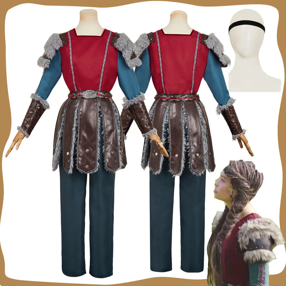 

Disguise Astrid Cosplay Costume Headgear 2025 Movie How to Train Cosplay Dragon Clothes Women Fantasy Halloween Carnival Party