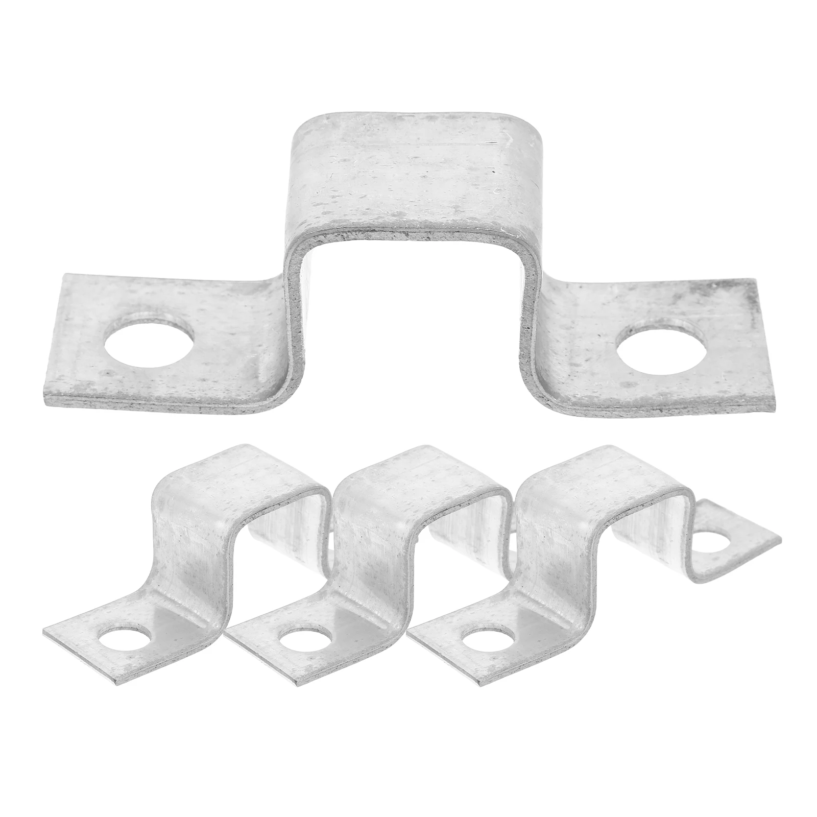 

4pcs Square Steel Pipe Clamps Heavy Duty Iron Tube Brackets U Shaped Support For Woodworking Fence Railing Stairs Balcony
