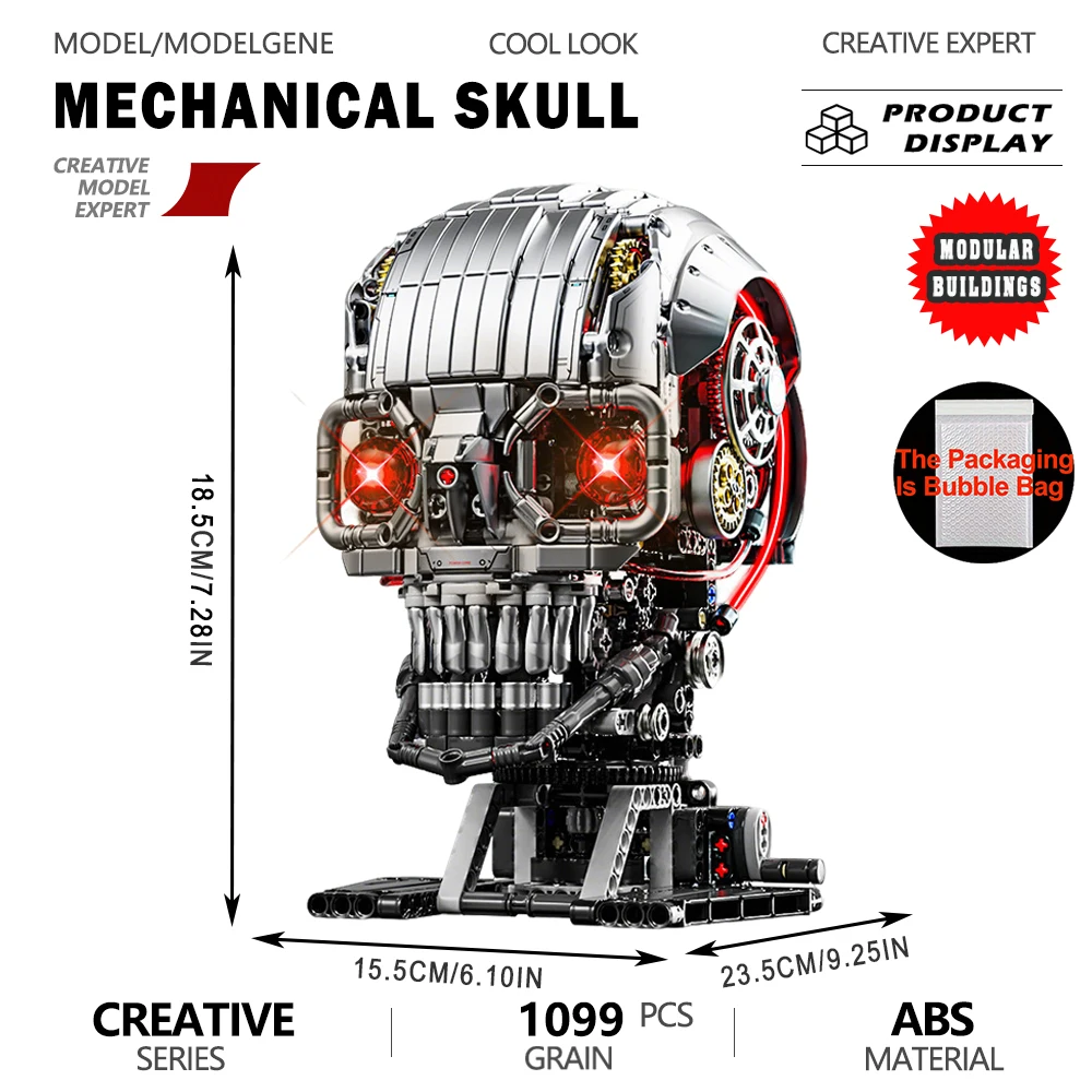 

Механическая модель черепа 13089: Сборный конструктор, подвижные детали, DIY-игрушка, технологичный подарок для любителей хай-тека