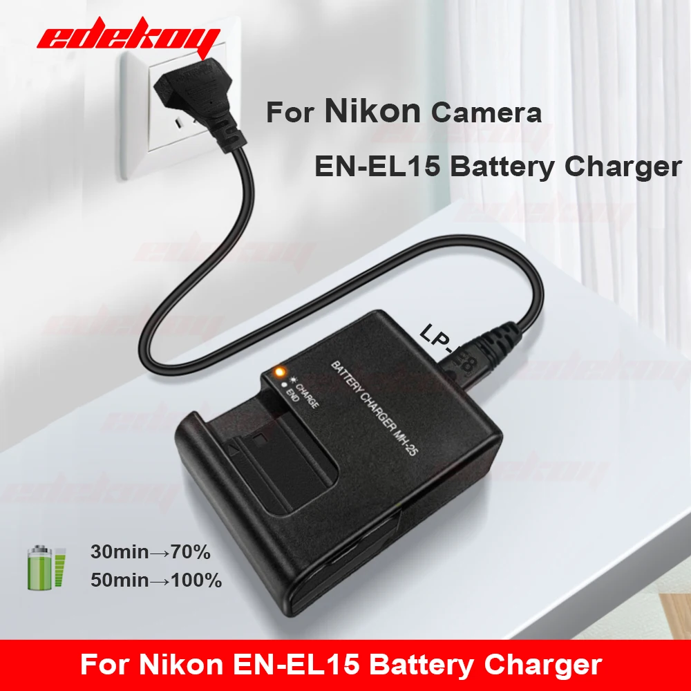 MH-25 Battery Charger Camera for Nikon MH25a EN-EL15 EN EL15a