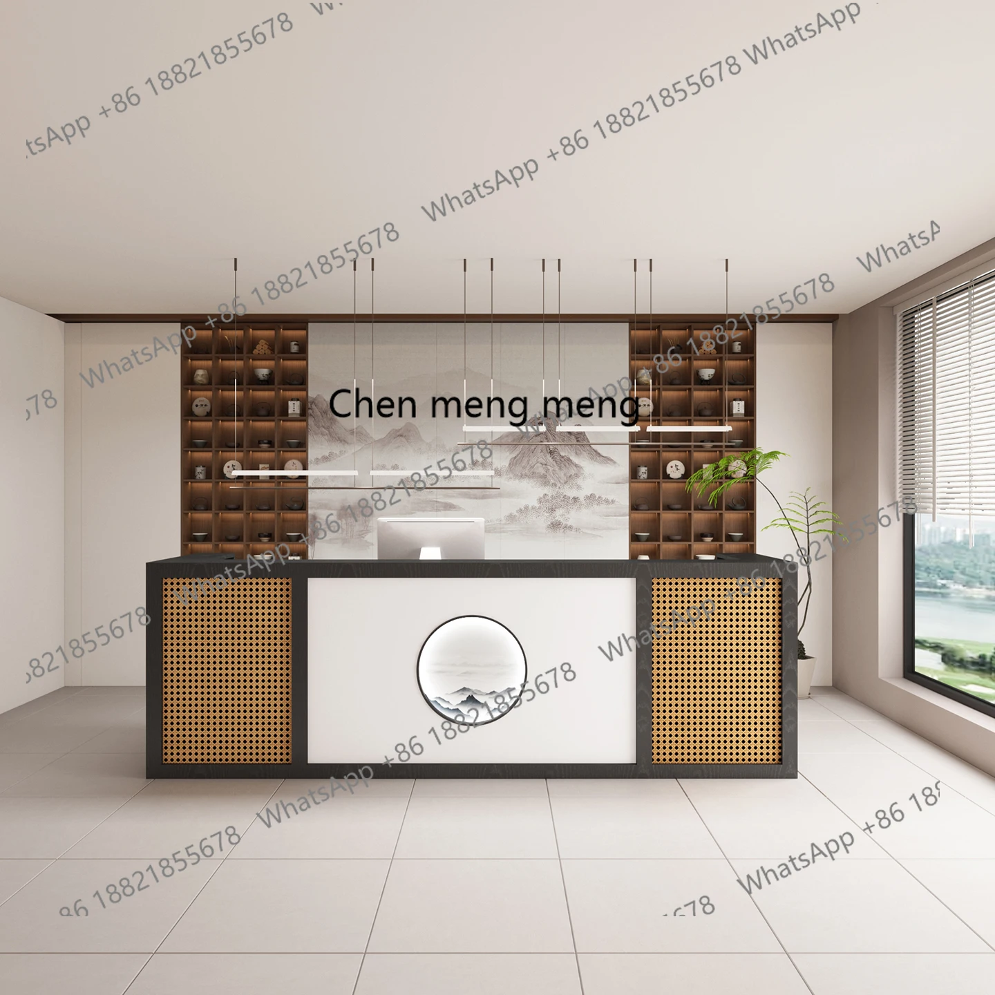 صفحة الخروج على الطراز الصيني الجديد، مكتب استقبال الفندق، مكتب الاستقبال #4