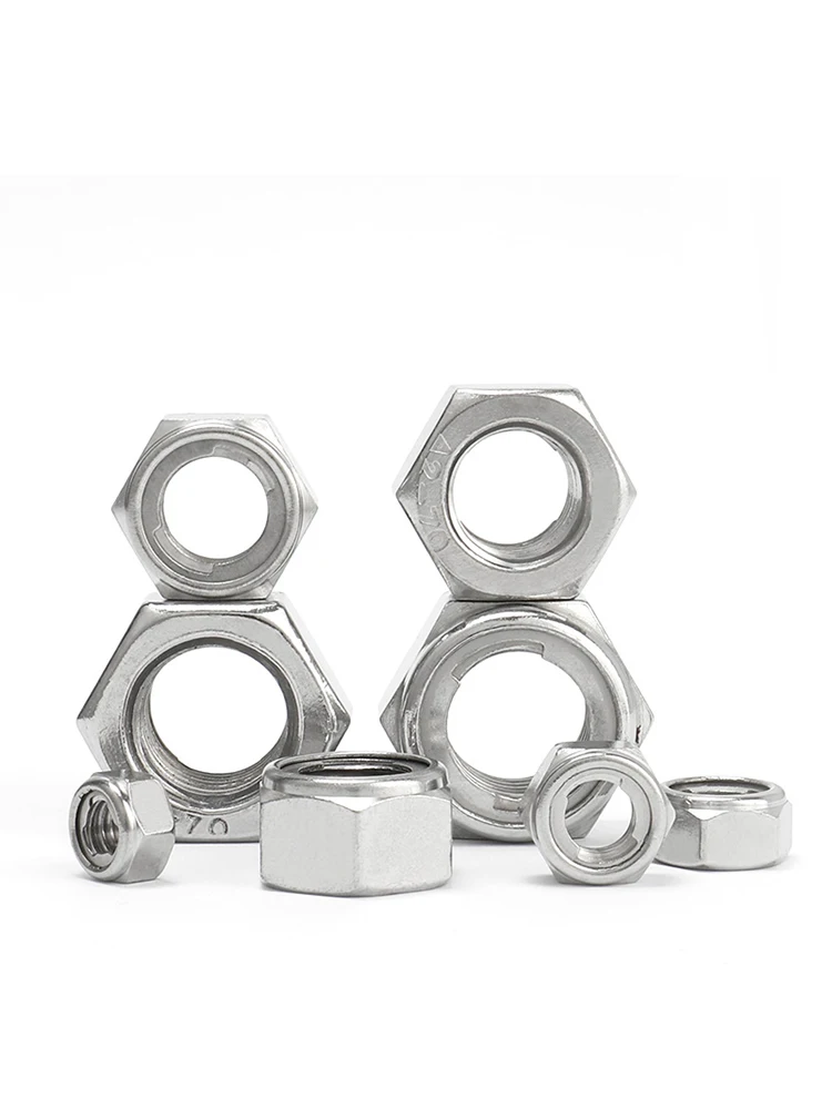 M3 M4 M5 M6 M8 M10 M12 M14 M16 M18 M20 M22 M24 M27 M30 304 A2ステンレス鋼 全金属インサート 六角形 セルフロックナット ロックナット