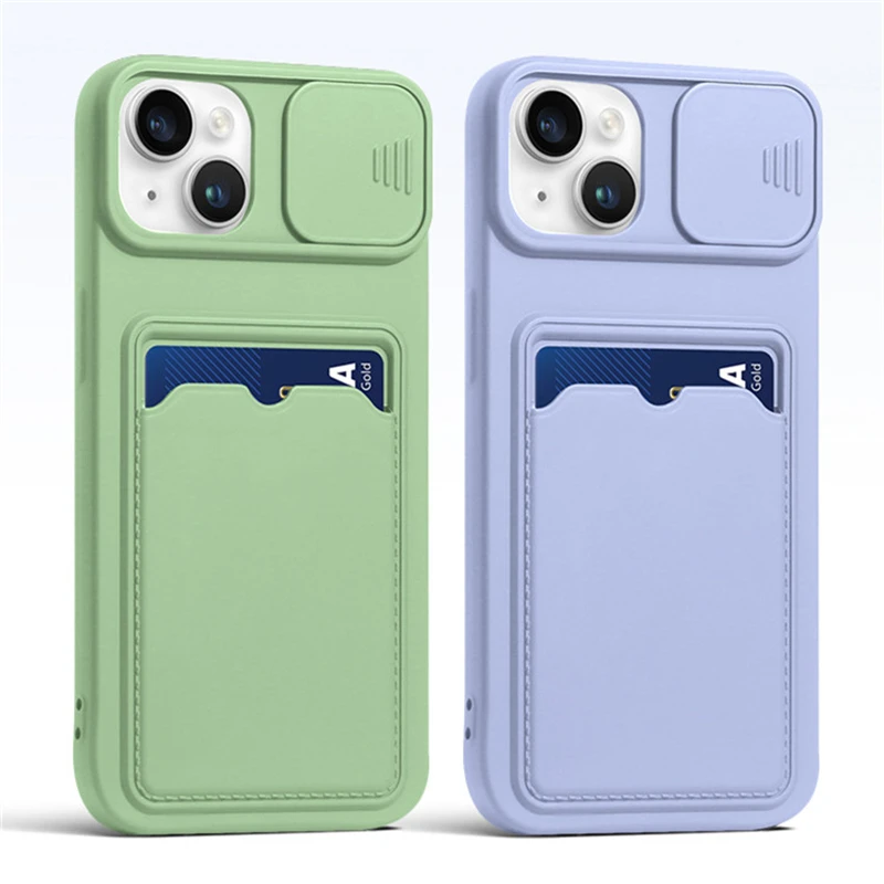 انزلاق نافذة كاميرا للصدمات آيفون 16 15 13 12 11 14 ProMax X XS MAX XR 8 7 SE بطاقة المحفظة عدسة غطاء للحماية