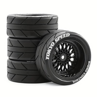 4pcs 65mm 1/10 RC Drift Tires Wheels for Tamiya TT02 XV01 WRC On-Road Racing Flat Run