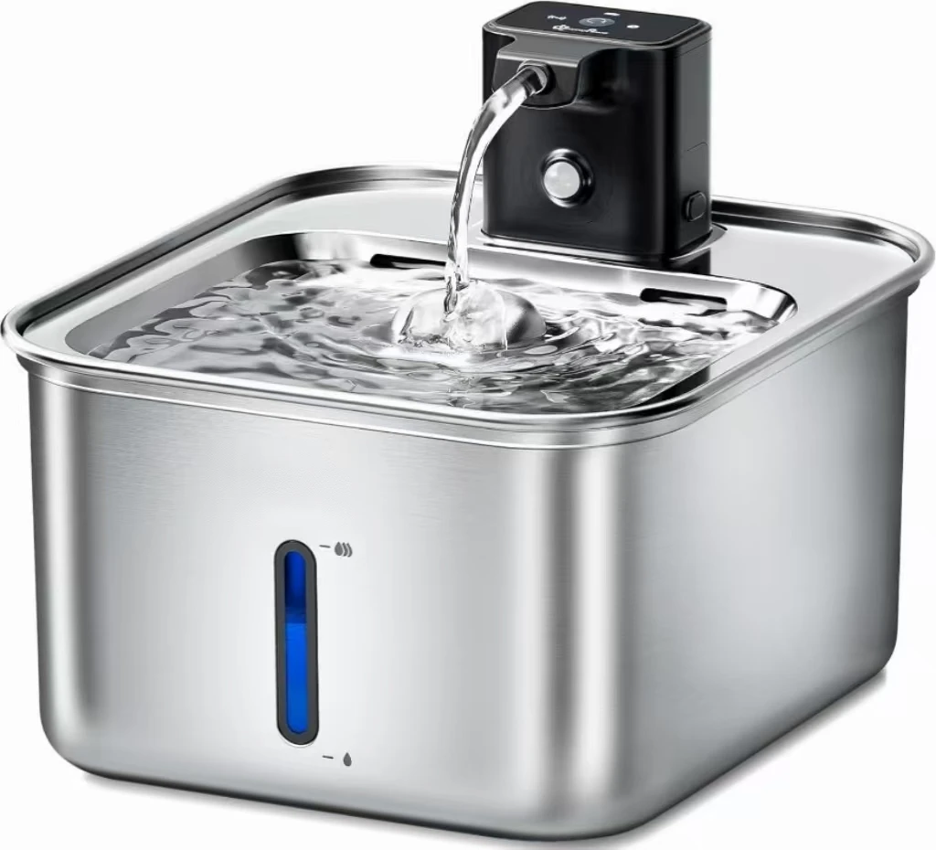 

3,2 л из нержавеющей стали, кормушка для воды для домашних животных, беспроводной фонтан из нержавеющей стали для кошек, умный диспенсер для воды для собак