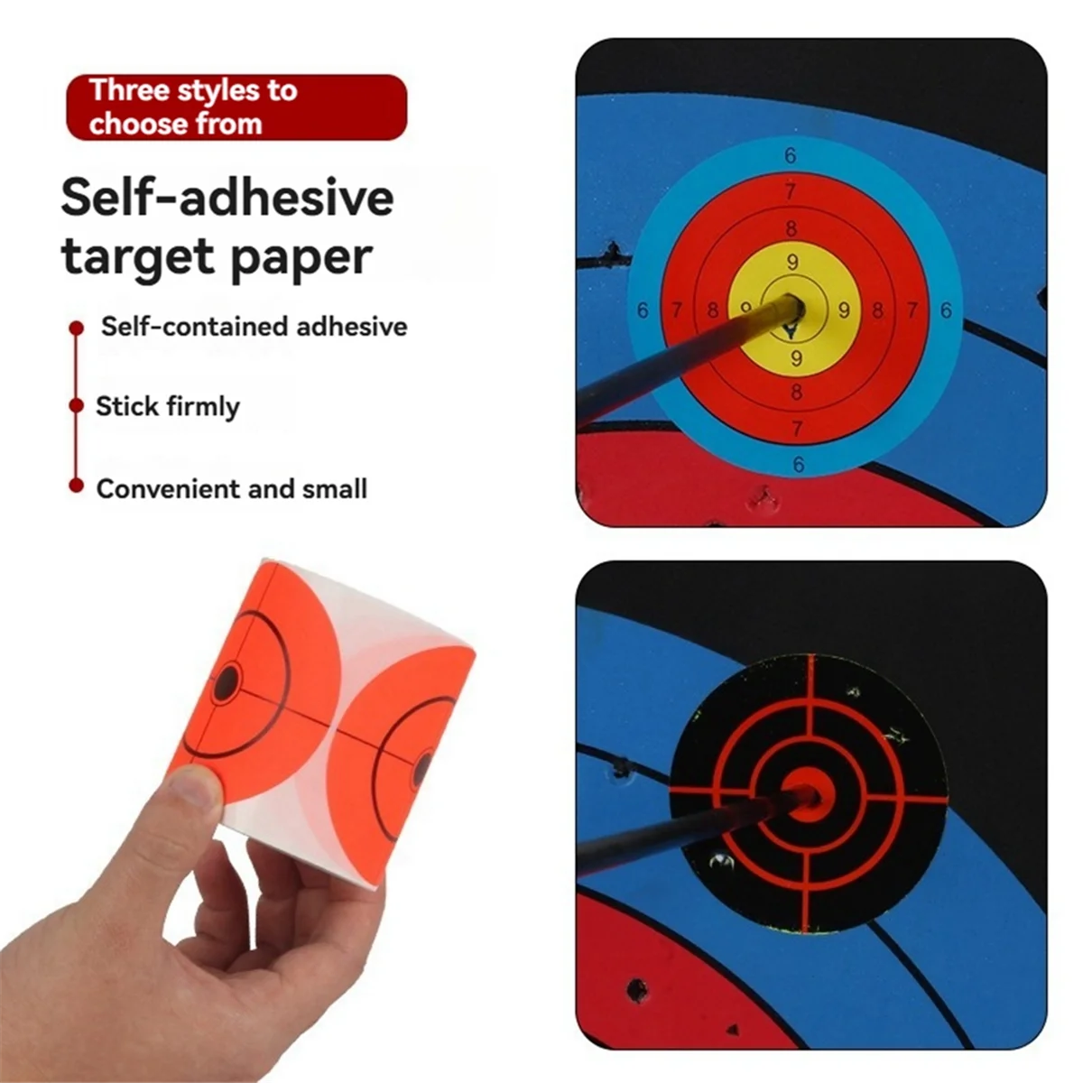 A72Z Target Paper Self-Adhesive Target Paper Sticker is Small Convenient and Easy to Carry Black