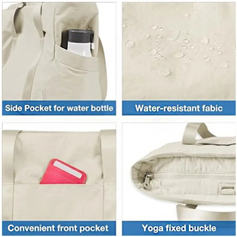 Nylon Yoga Mat Bag Solid Color with Yoga Mat Buckle Gym Fitness Tote Bag Multifunction Adjustable Yoga Mat Holder Travel Handbag