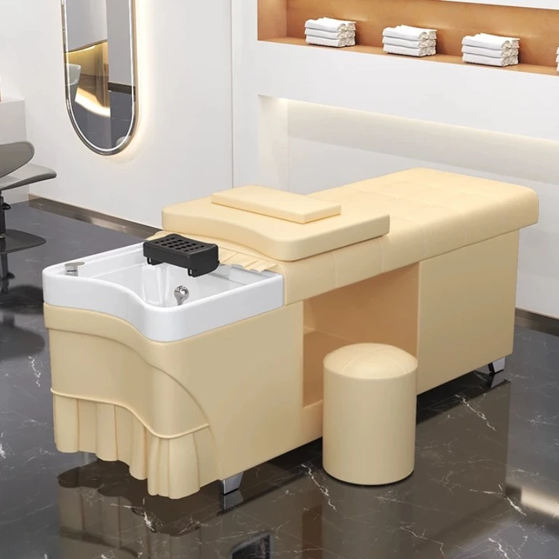 Reclining Shampoo Bed Beauty Salon Styling Luxury Massager Shampoo Bed Machine Armadietto Parrucchieri Beauty Salon Furniture