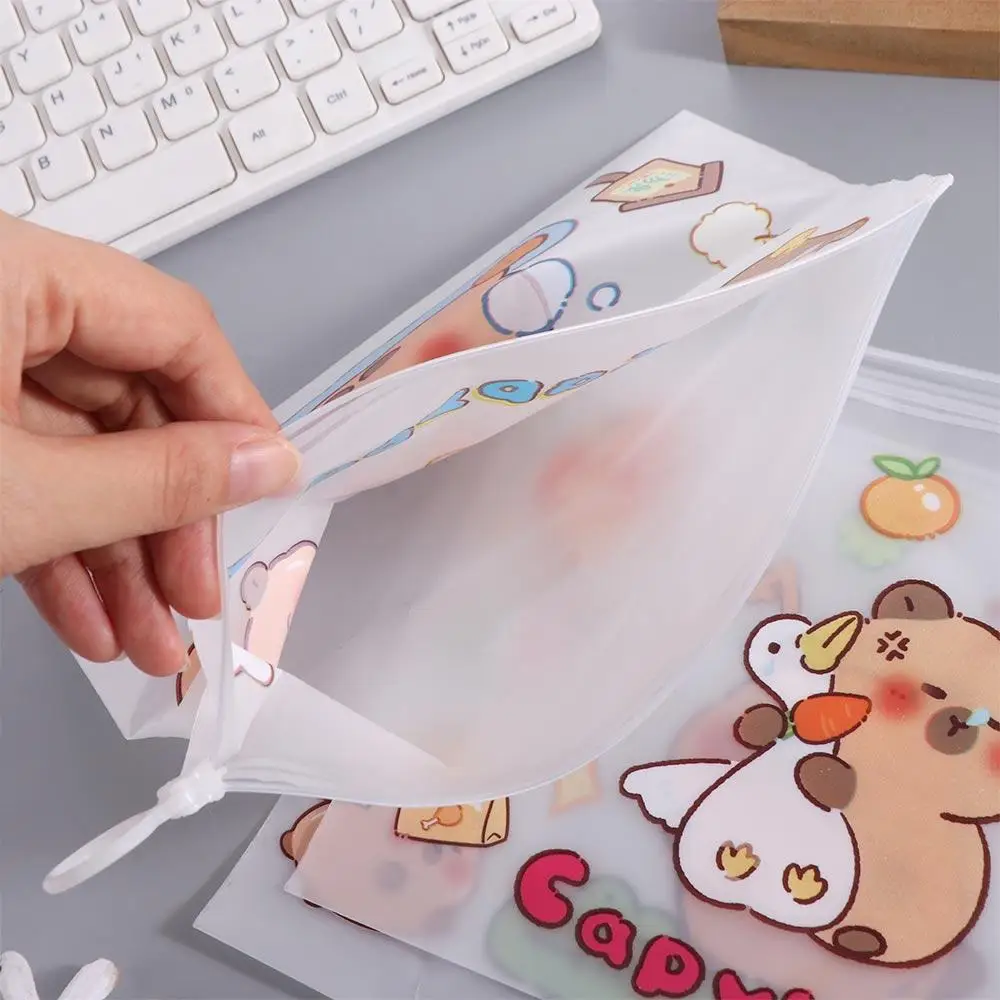 Large-capacity Capybara Transparent File Bag Zippered Light and Portable Test Paper Storage Bag Waterproof