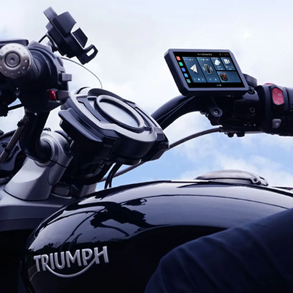 Moto IPS Waterproof Touch Screen Bluetooth Navigator Motorcycle Monitor Support Wireless Carplay