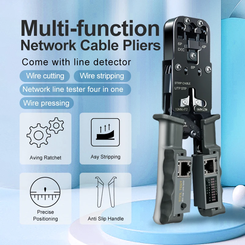 

Многофункциональные клещи для сетевого кабеля ONTi 2 в 1, тестовые обжимные клещи 4P/6P/8P, инструмент для зачистки проводов LAN, щипцы для обжима, режущий инструмент