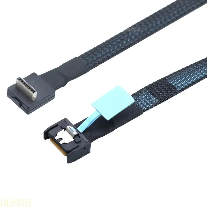 

D08B Gen5 PCIE MCIOs 4I 4X 38P Male to Oculink SFF8611 4I 90degreeNVME for SSDs Cable