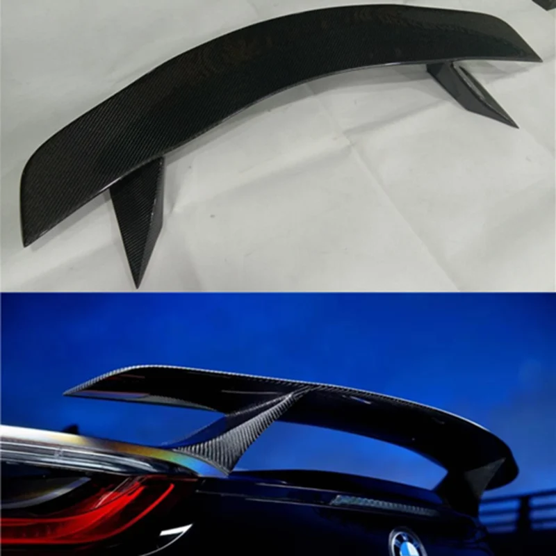 Car Styling Rear Spoiler Wing Carbon Fiber Rear Spoiler Trunk Lip Boot Wing Decoration For BMW i8 2014 2015 2016 2017 2018 2019