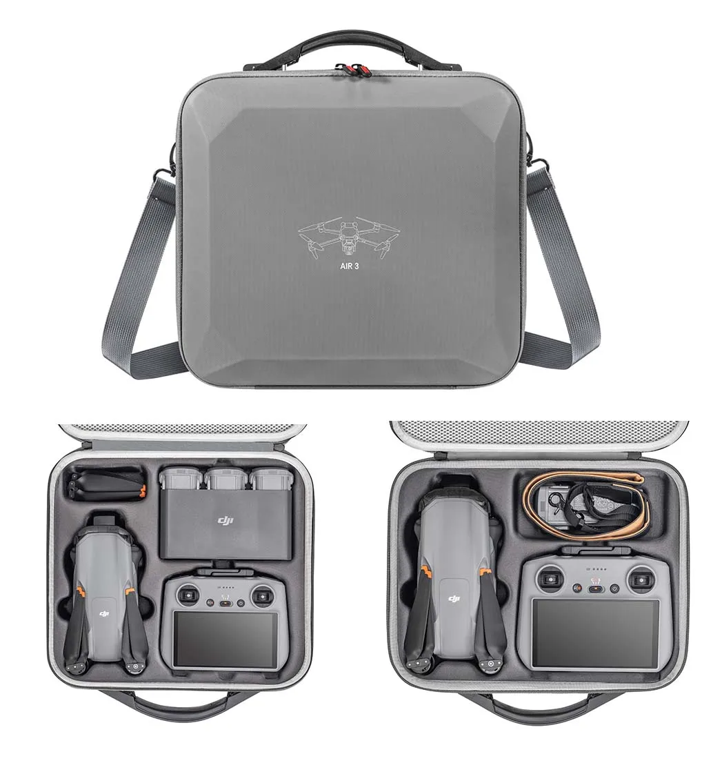 STARTRC Carrying Case for DJI Air 3 Official Standard Version Storage Bag PU Leather Portable Shoulder Bag for RC2 RC-N2 Handbag