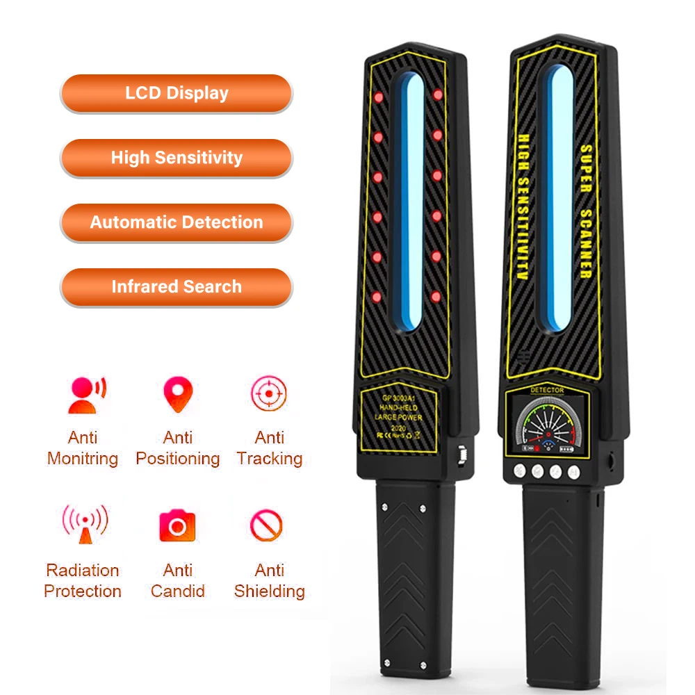 Anti Candid Mini Bug Detector, Handheld GPS, One Key Smart Detector, 3D AI Detection, Interference Signal Instrument