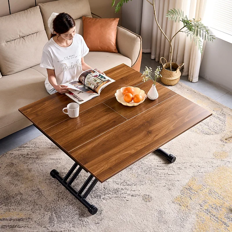Movable lifting coffee table dining table dual-purpose two-in-one small apartment table integrated folding living room home