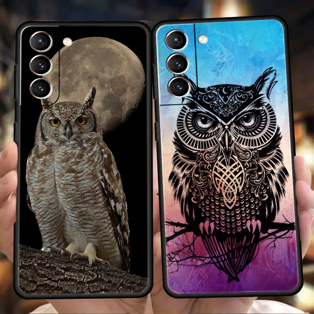 Phone Case For Samsung Galaxy S26 S25 FE S24 S23 S22 S21 Ultra S20 5G S10E Plus Protect Cover Cartoon Girl Gifts Lovely Owl