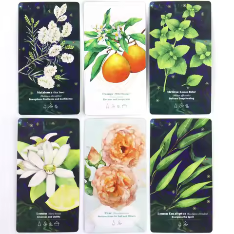 11*6cm The Essential Oils Healing Deck To Enhance Body, Mind &amp; Spirit 52 Cards