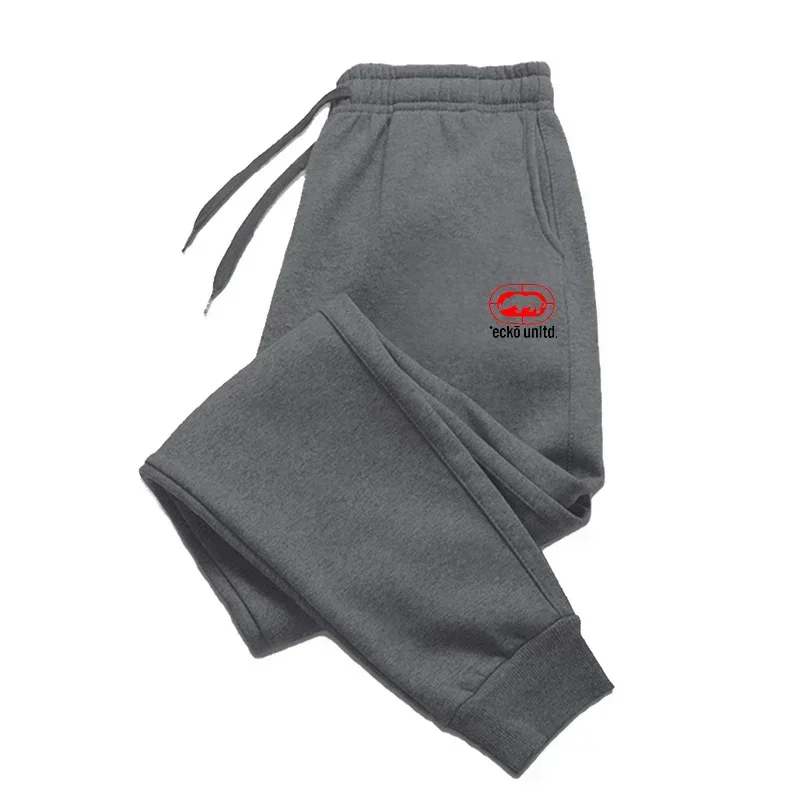 2026 Men's Casual Prints Fleece Sweatpants Warm Soft Comfortable Trousers with Pockets Autumn Winter Streetwear Sportpants