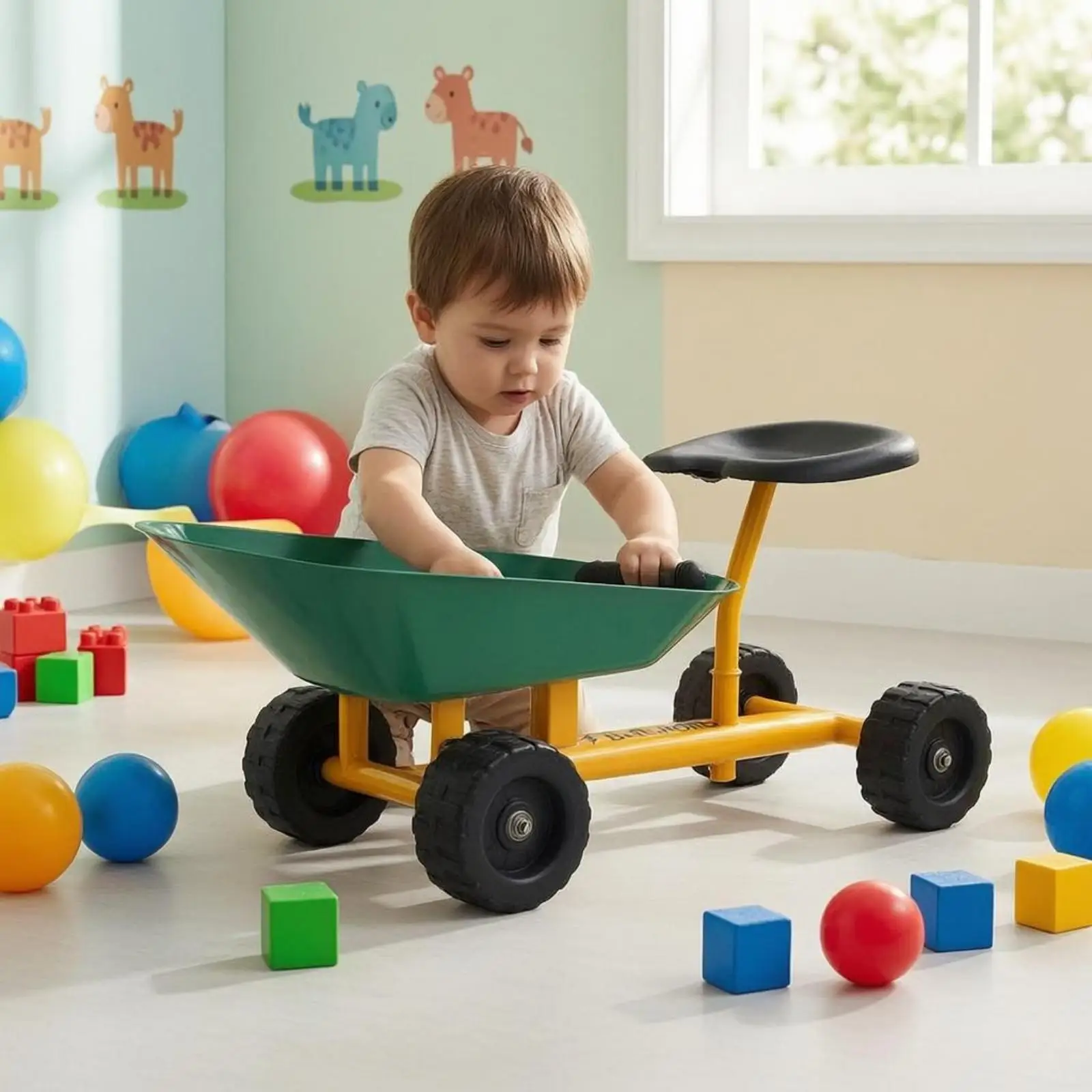 子供用ホイールバロー型砂遊び用掘削機、成形シートと安定した車輪付き