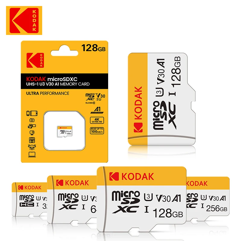 Kodak Micro SD Memory Card Class 10 1TB 512GB 256GB 128GB 64GB 32GB Micro SD TF Flash Card 32 64 128 GB MicroSD for Phone Camera