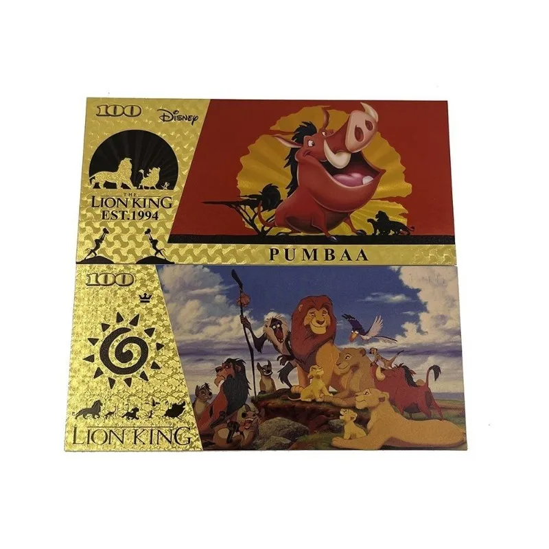 Disney The Lion King Gold Foil Paper Anime Figures Simba Nala Pumbaa Timon Anime Collectibles Anime Merchandise Decoration Gifts