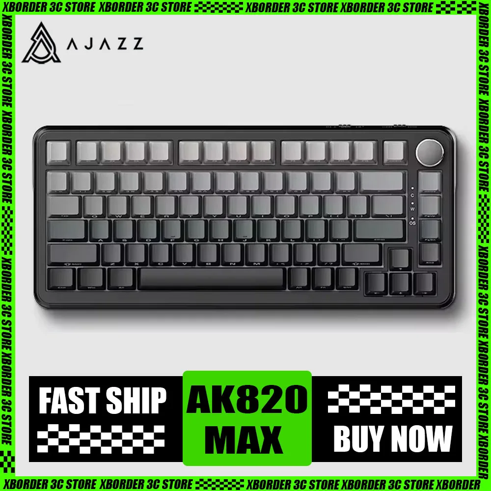 

Ajazz Ak820 Max Mechanical Keyboard 8k Return TFT Screen Multifunctional Knob Wireless Gaming Keyboard RGB Hot-Swap Gamer Gifts