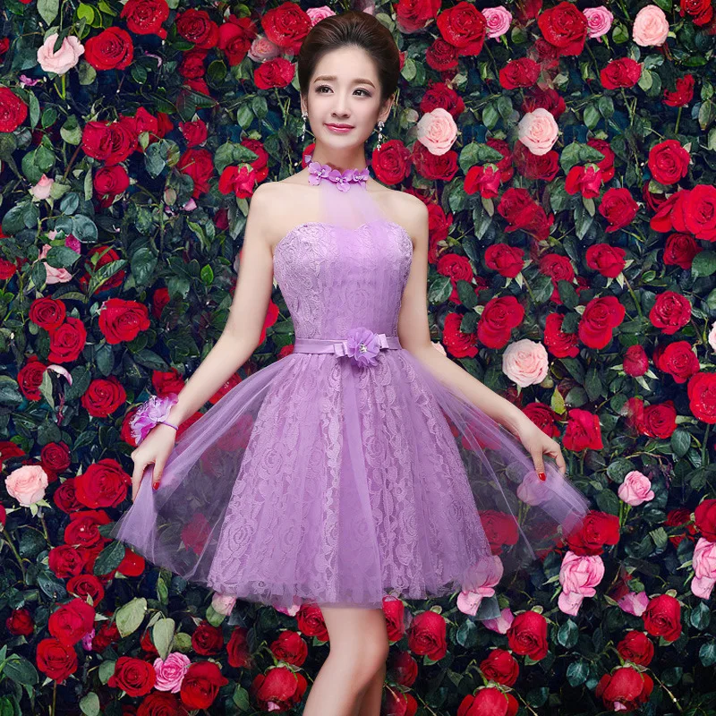 Reject Return M78 Purple Lilac Prom Dresses Graduation Robe Princess Girls Net Mesh Tulle Wedding Party Dress