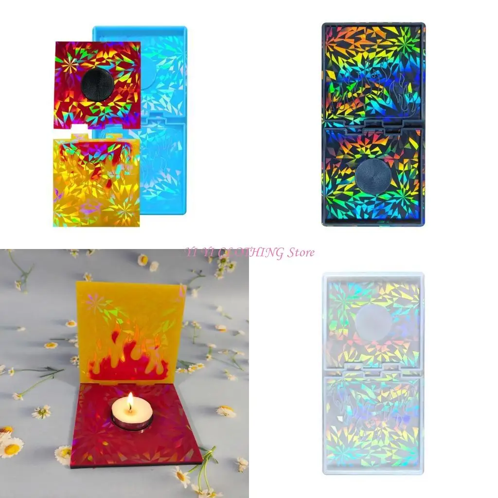 

N5KF Rectangle Holder Silicone Mold Handmade Candles Base Mold DIY