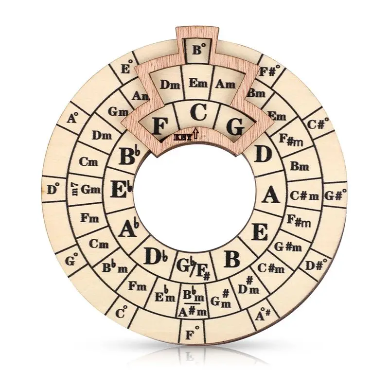 【Supernew】Wooden Melody Tool, Round Circle Of Fifths Wheel Melody Chord Tool Music Transpose Accessories Wooden Chord - view 4
