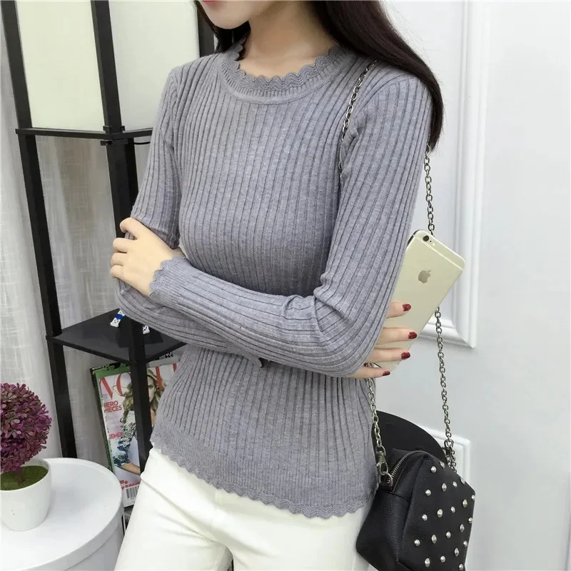 

Basic Women Turtleneck Sweaters Korean Version new Knitted Sweater Autumn Winter Tops Slim Women Pullover Jumper Soft Warm Pull