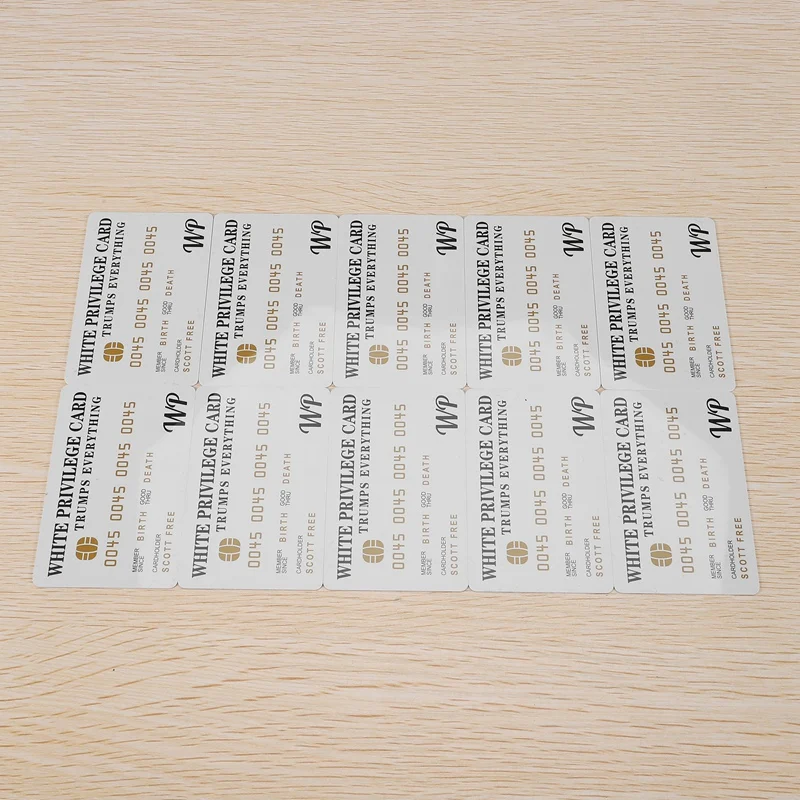 10 PCS White Privilege Card Trumps Everything Credit Card Sets, Wallet Insert Card Romantic Card Business Gifts