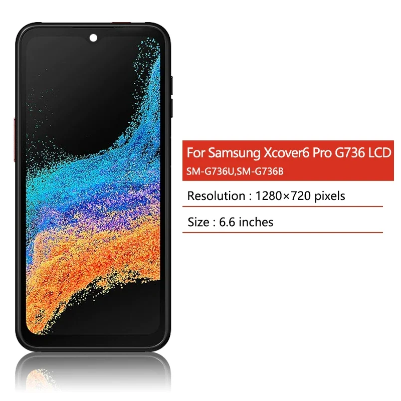 6.6“ AAA+ Quality For Samsung Xcover6 Pro 6Pro G736U G736B LCD