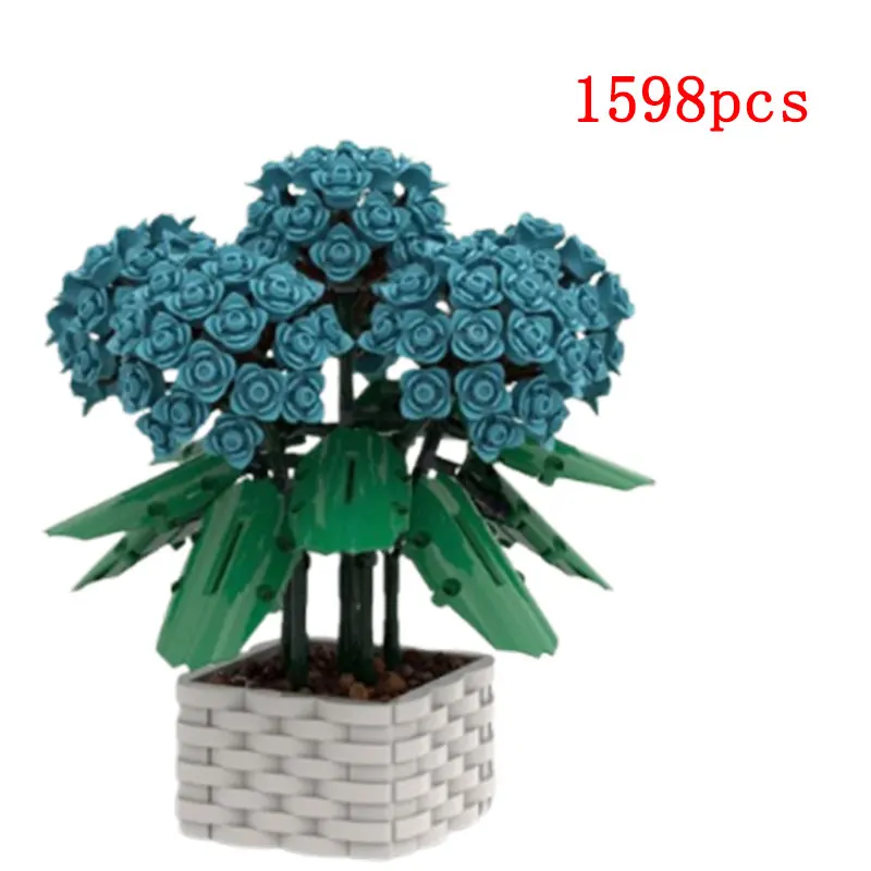 Spot MOC-107703 Small Particle Assembled Toy Hydrangea Eternal Flower Children's Gift Ornament