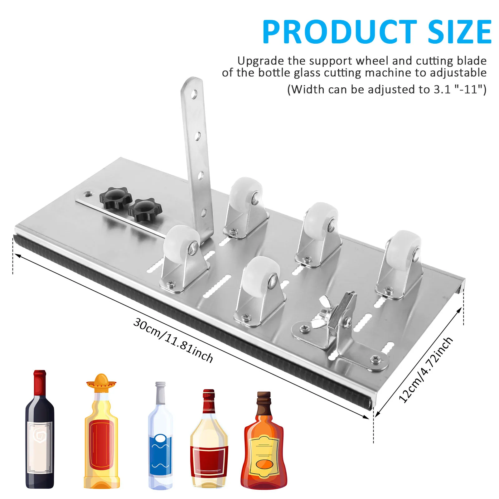 Stainless Steel Glass Cutter Kit Adjustable Wine Glass Bottle Cutting Machine DIY Wine Bottles Crafting Decorations Cutting Tool