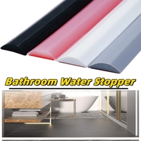 New Silicone Bathroom Water Stopper Dry Wet Separation Sealing Strips Self-adhesive Shower Drain Splash Prevention Water Dam
