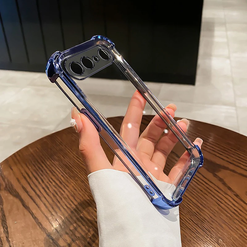 Biruiqu For VIVO X300 FE Transparent Full-Coverage Electroplated Shockproof Soft Silicone Premium Airbag Phone Case view 4